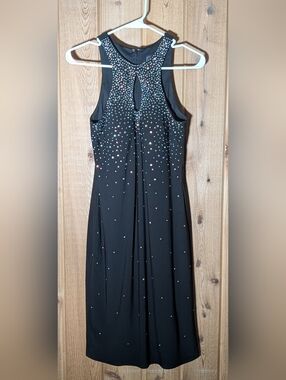 Night Way Collections Black Prom Gown with Iridescent Rhinestones